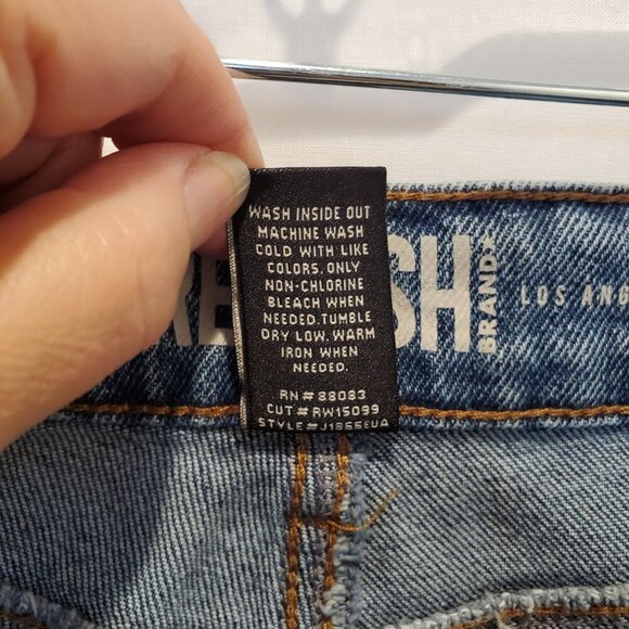 NWT REWASH BRAND SZ 7/28 High Rise Kick Bell Distressed Crop Blue Jeans - Picture 9 of 9